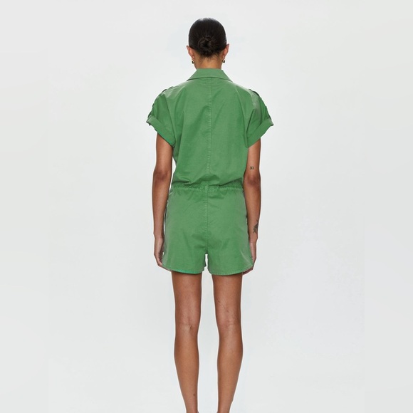 Pistola Cotton Zip-Up Avocado Green Utility Romper - Picture 3 of 12